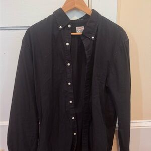 J Crew Men's Black Button-Up Shit
